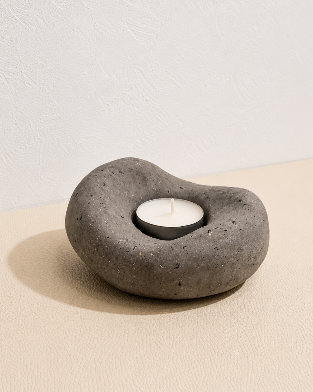 Portavelas de té de concreto