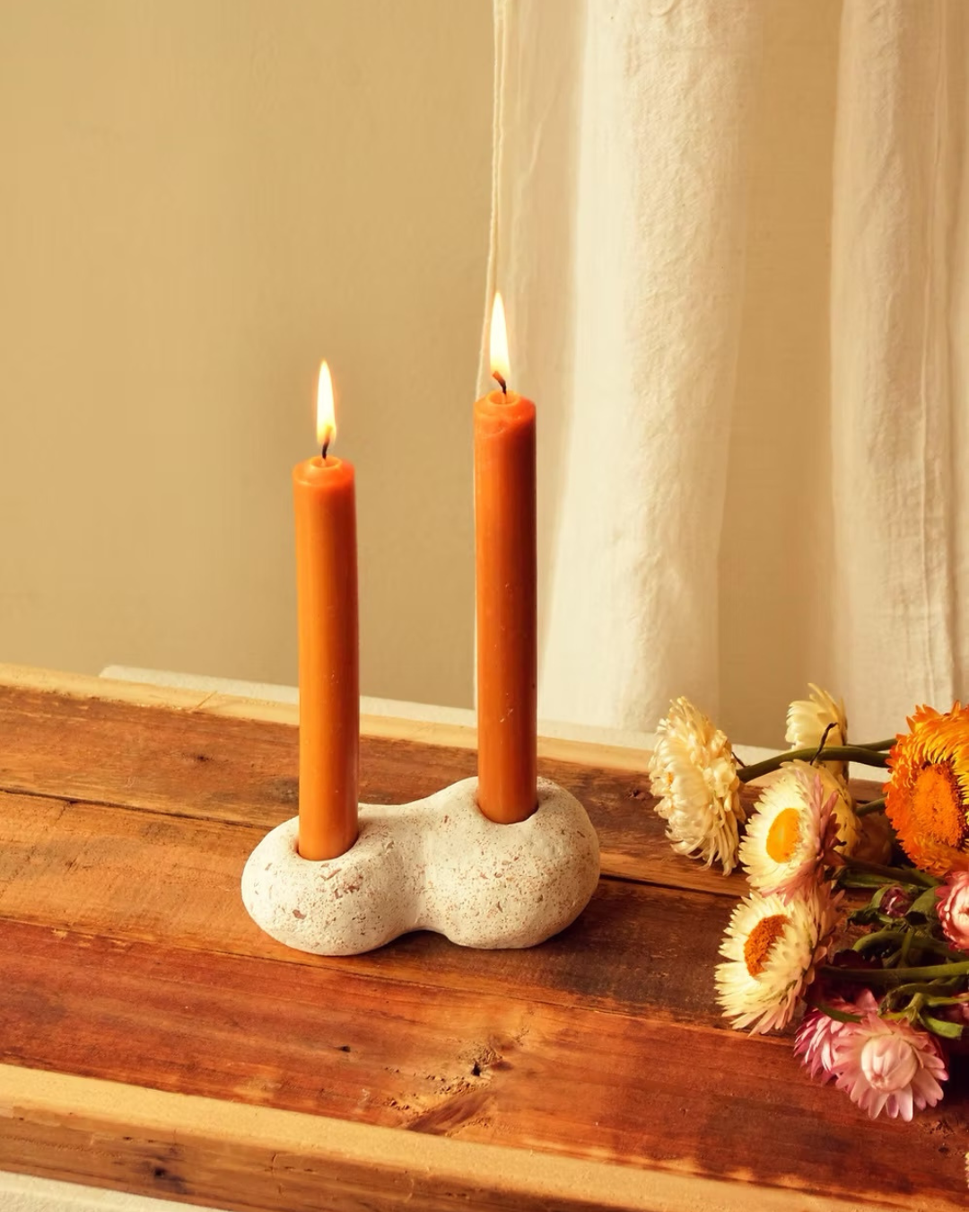 Candelabro doble en concreto