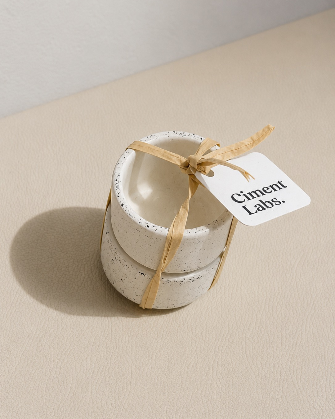 Porta vela de té en concreto - pack de 2