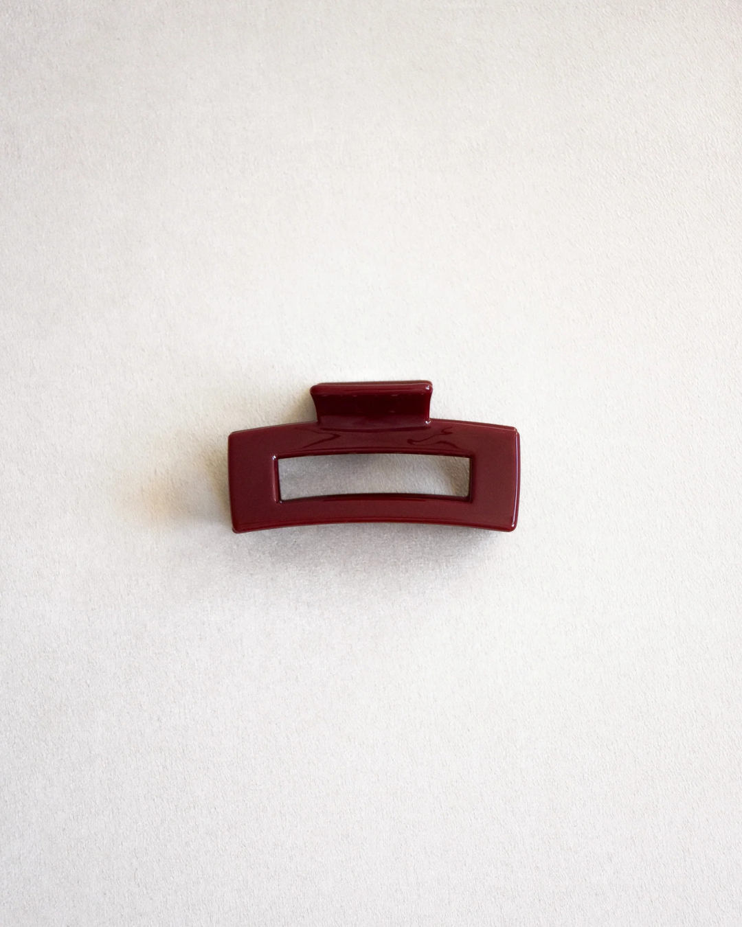 Pinza de pelo Tinto — Pinza de acetato rectangular burdeos |