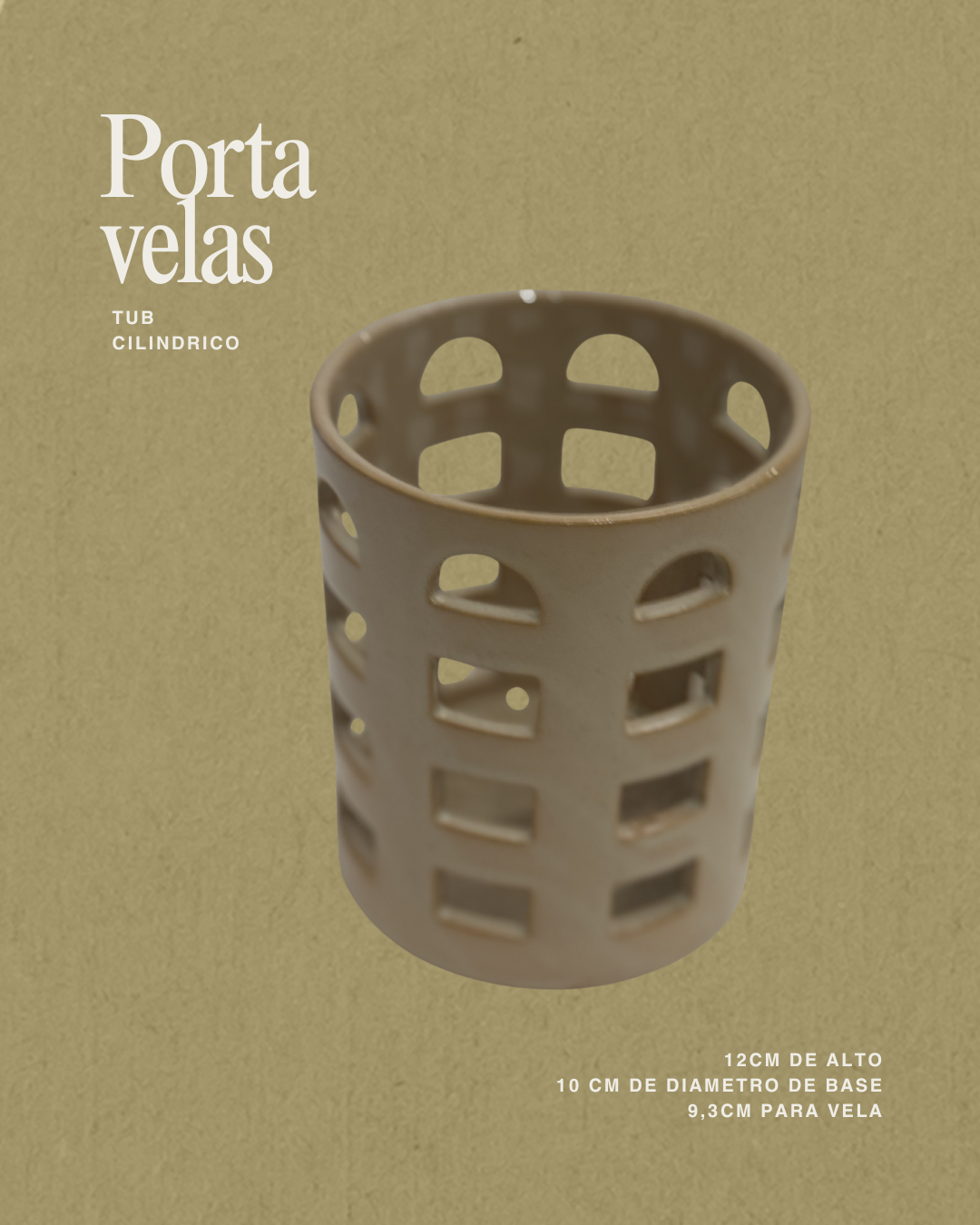 Portavelas (candelabro) - Cilindrico Beige