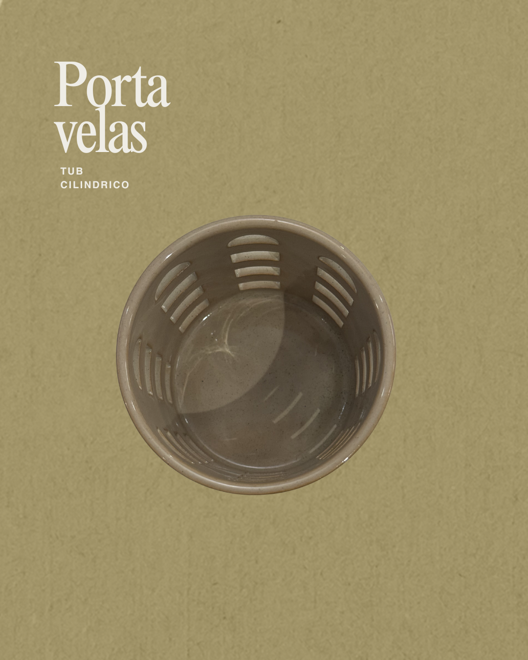 Portavelas (candelabro) - Cilindrico Beige