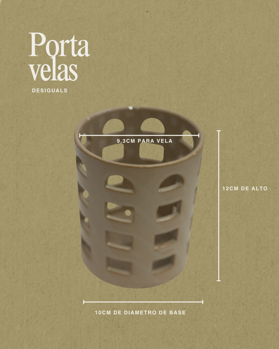 Portavelas (candelabro) - Cilindrico Beige