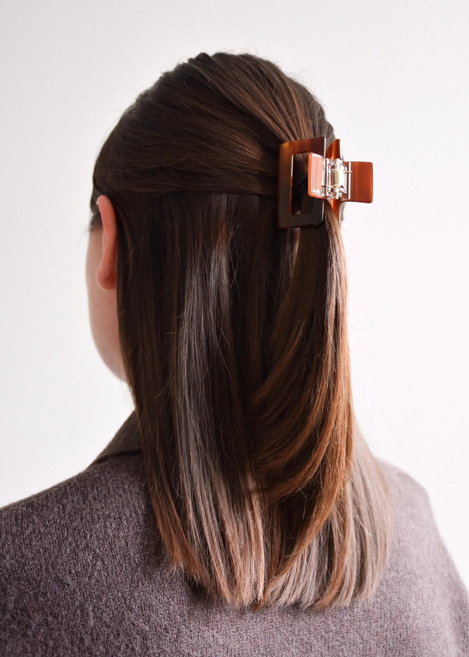 Pinza de pelo Avellana — Pinza de acetato carey marrón
