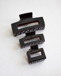 Pinza de pelo Espresso — Pinza de acetato rectangular marrón oscuro